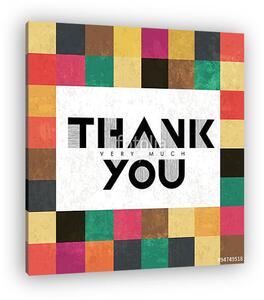 Thank You színes mozaik háttérrel (vászonkép)