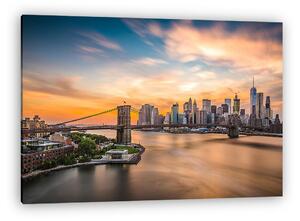 New York City Skyline a Brooklyn-híd felett. (vászonkép)