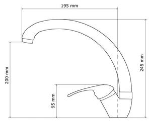 Gamma Alfa BAAKW-CH Design Konyhai Csaptelep - Álló, Króm