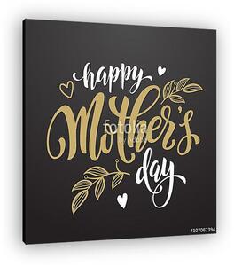 Mothers Day üdvözlőlap virágos levelek mintával. (vászonkép)