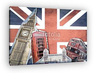 Collage Londre Union Jack (vászonkép)
