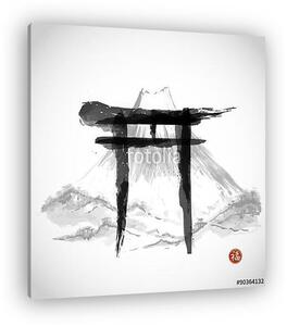 Torii kapuk és Fujiyama hegység (vászonkép)