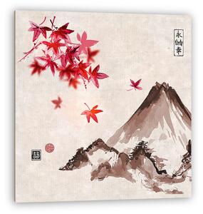Sakura ág és Fuji (vászonkép)