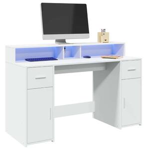 VidaXL LED-es Íróasztal - Fehér - 140x55x91 cm