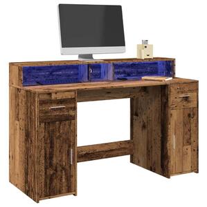 VidaXL Antik Fa Íróasztal LED-del - 140x55x91 cm