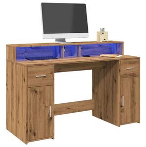 VidaXL LED-es Íróasztal - Fa - 140x55x91 cm