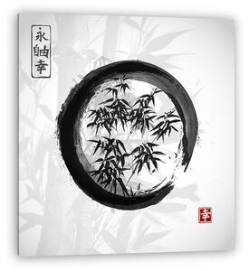 Bambuszfák kézzel húzott tintával a hagyományos japán paintinben (vászonkép)