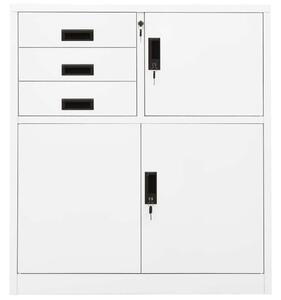 OfficeWorld Acél Irodai Szekrény - Fehér - 90x40x102 cm