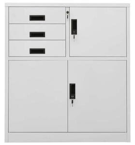 Praktikus Acél Irodai Szekrény - 90x40x102 cm - Világosszürke