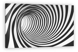 Absztrakt 3d spirál háttér fekete-fehér (vászonkép)