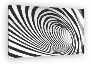 Absztrakt 3d spirál háttér fekete-fehérben (vászonkép)