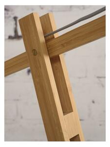 Montblanc állólámpa világos szürke búrával és bambusz szerkezettel - Good&Mojo