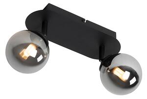 Modern fekete reflektor füstüveggel 2-lámpás - Athén