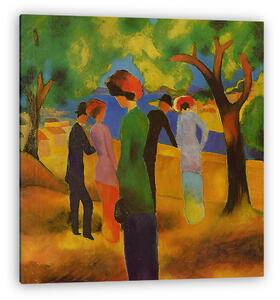 August Macke: Hölgy zöld kabátban (vászonkép)