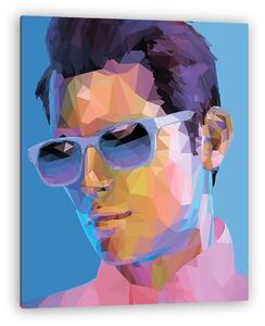 Pop art stílus férfi napszemüvegben (vászonkép)