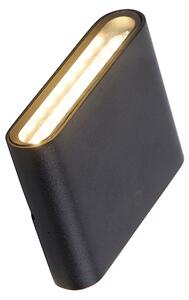 Modern kültéri fali lámpa fekete 11,5 cm beépített LED-del IP65 - Batt