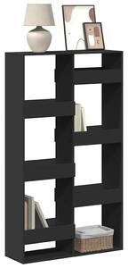 Fa Könyvespolc - Fekete - 8 Polc - 100x33x175 cm