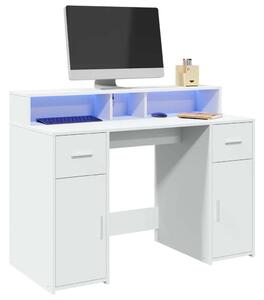 VidaXL LED-es Íróasztal - Fehér - 120x55x91 cm