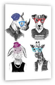 Öltözött állatokat állítottak hipster stílusban (vászonkép)