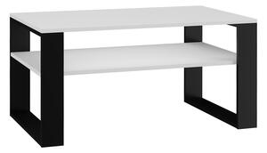 Drohmo MIX 1P dohányzóasztal, 50x90x58 cm, fehér-fekete