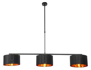 Modern függőlámpa fekete arannyal 125 cm 3-lámpás - VT 3