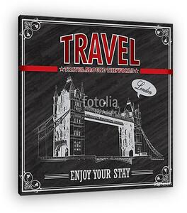 Vintage London Travel ünnepi plakát (vászonkép)