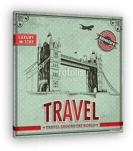 Vintage travel london vacation poszter (vászonkép)