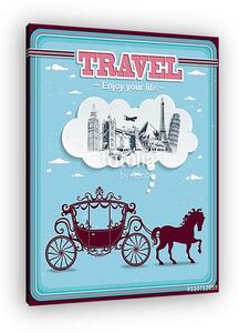 Vintage Travel fuvar plakáttervezés (vászonkép)