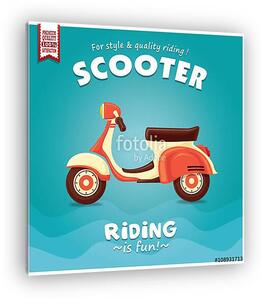 Vintage Scooter retro plakát - kék (vászonkép)