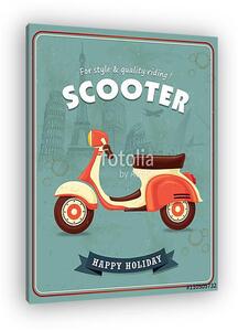 Vintage Travel scooter plakáttervezés (vászonkép)