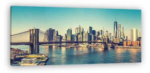 Brooklyn-híd és Manhattan napsütésben, New York Cityben (vászonkép)