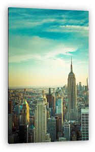 Vintage tónusú kilátás New York City-ról Manhattan belvárosában (vászonkép)
