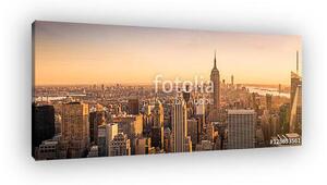 New York City skyline panoráma a naplementében (vászonkép)