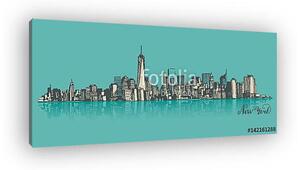 Manhattan New York-i vázlata (vászonkép)