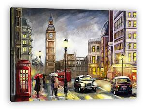 London utcái és a Big Ben.(olajfestmény reprodukció) (vászonkép)
