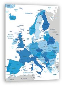 Európa-nagyon részletes térkép. (vászonkép)