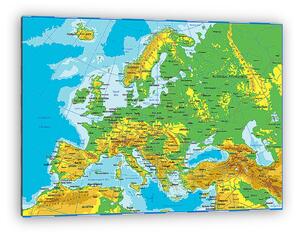 Európa földrajzi térképe (vászonkép)