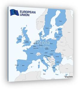 Európa - Az Európai Unió térképe (vászonkép)