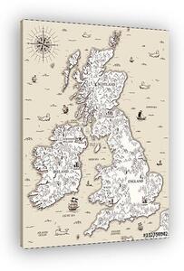 Vector régi térkép, Nagy-Britannia (vászonkép)