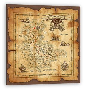 Vector Pirate Treasure térkép (vászonkép)