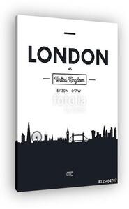 Poszter város skyline London, sík stílusú vektoros illusztráció (vászonkép)