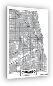 Vector poszter térkép város Chicago (vászonkép)