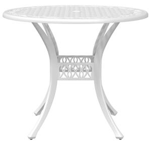 VidaXL fehér öntött alumínium kerti asztal Ø90x75 cm