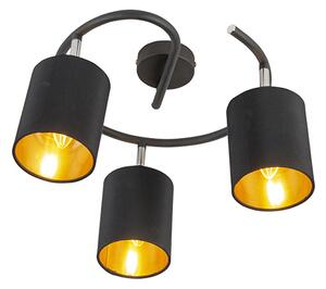 Okos modern mennyezeti lámpa fekete, 3 db WiFi B35 izzóval - Lofty