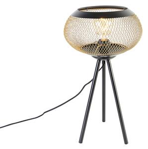 Modern állványos asztali lámpa fekete arannyal - Lucas