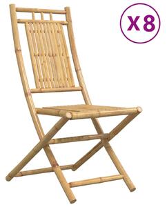 VidaXL 8 db összecsukható bambusz kerti szék 46 x 66 x 99 cm