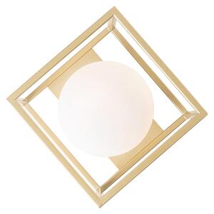 Design mennyezeti lámpa arany fehér üveggel - Aniek