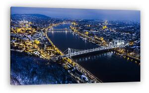 Budapest kivilágítva madártávlatból (légifotó) (vászonkép)