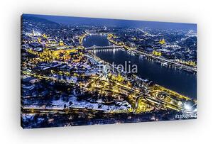 Budapest este madártávlatból (légifelvétel) (vászonkép)