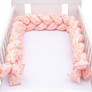 Védő fonott rácsvédő kiságyba New Baby Harmony rózsaszín